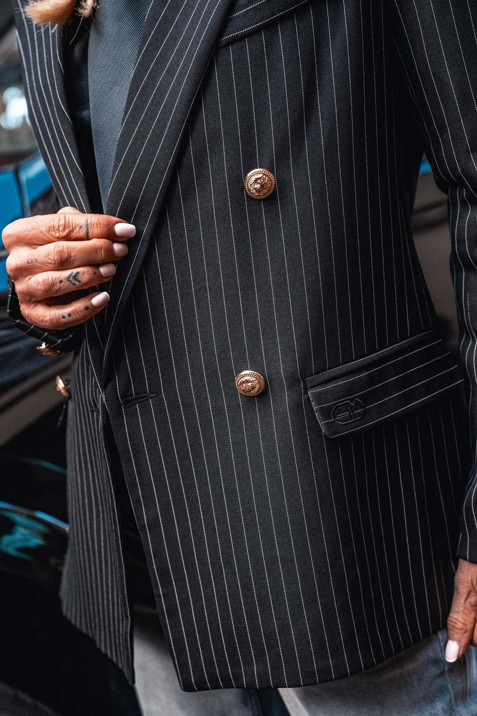 Blazer Grungemama Kristy rayures tennis noir