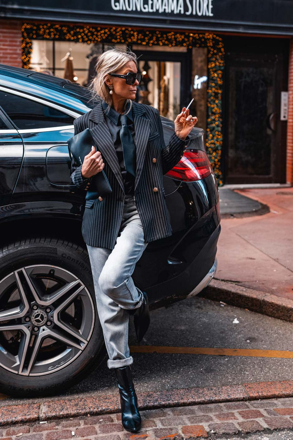 Blazer Grungemama Kristy rayures tennis noir