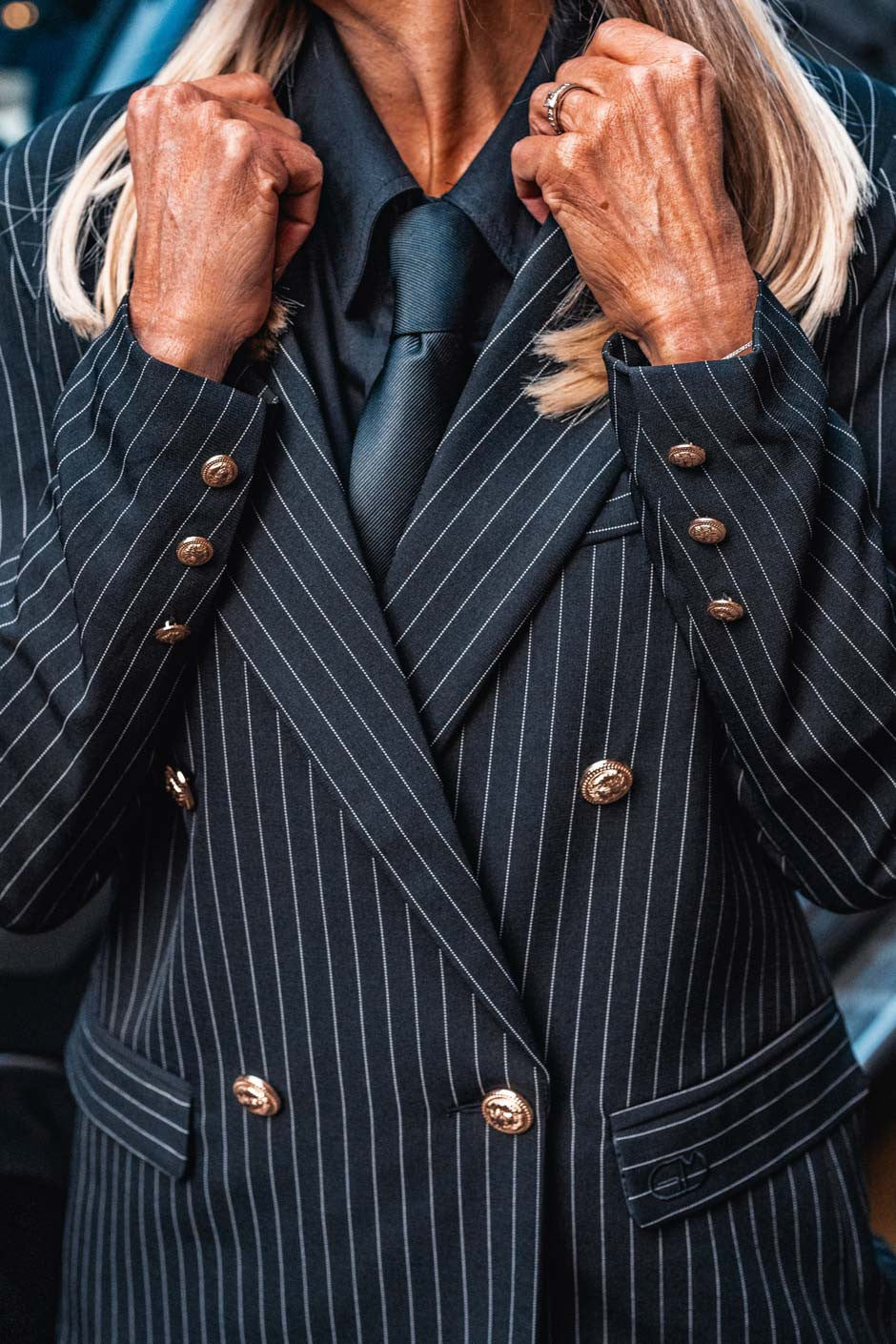 Blazer Grungemama Kristy rayures tennis noir