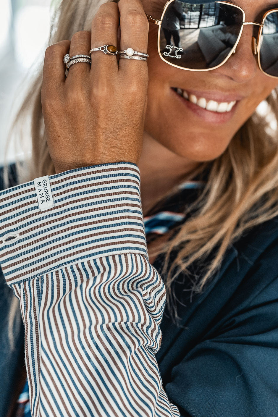 Blazer Grungemama Stripy marine