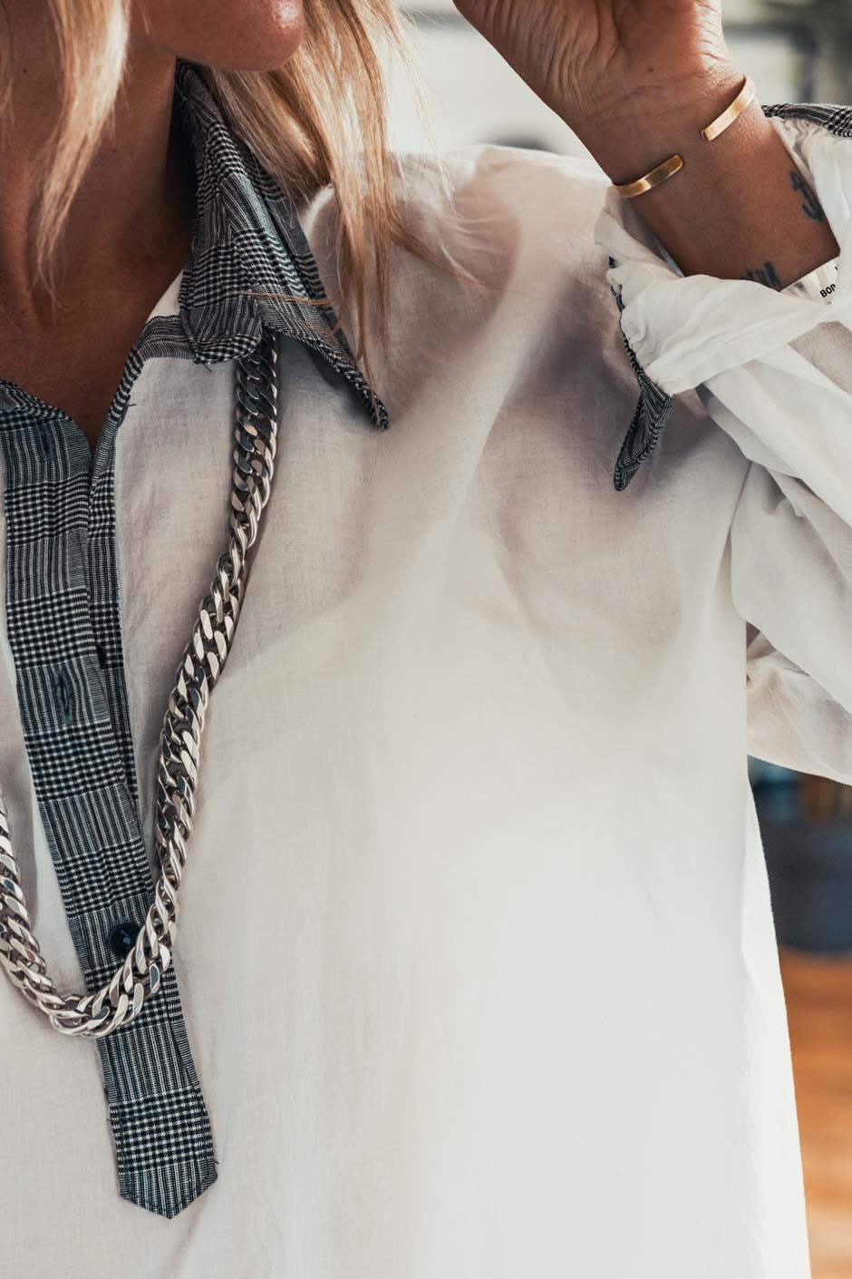 Blouse Banditas Spritzie checks blanc