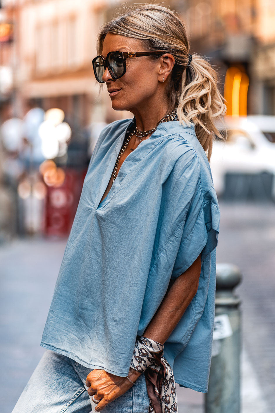 Blouse Grungemama Lima bleu