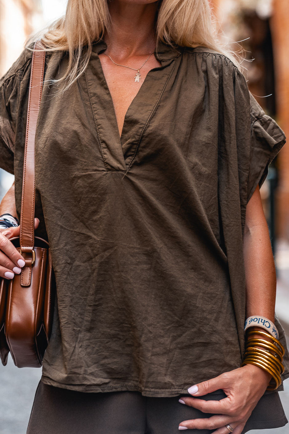 Blouse Grungemama Lima kaki foncé