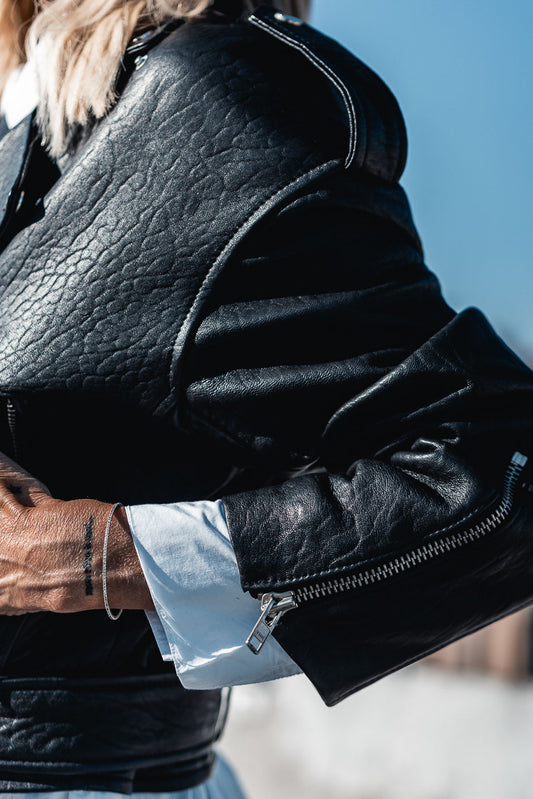 Blouson cuir Grungemama Sergio noir
