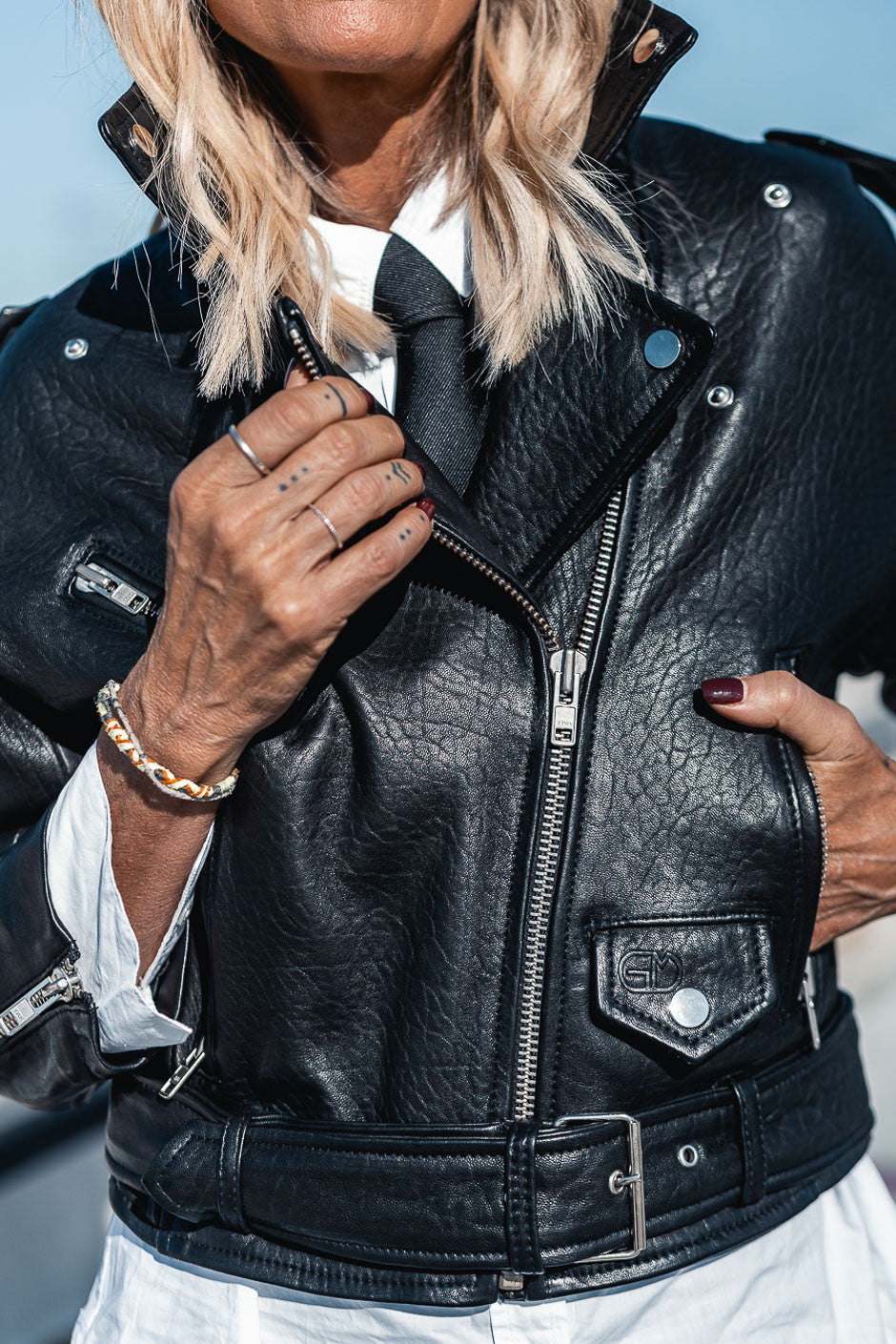 Blouson cuir Grungemama Sergio noir