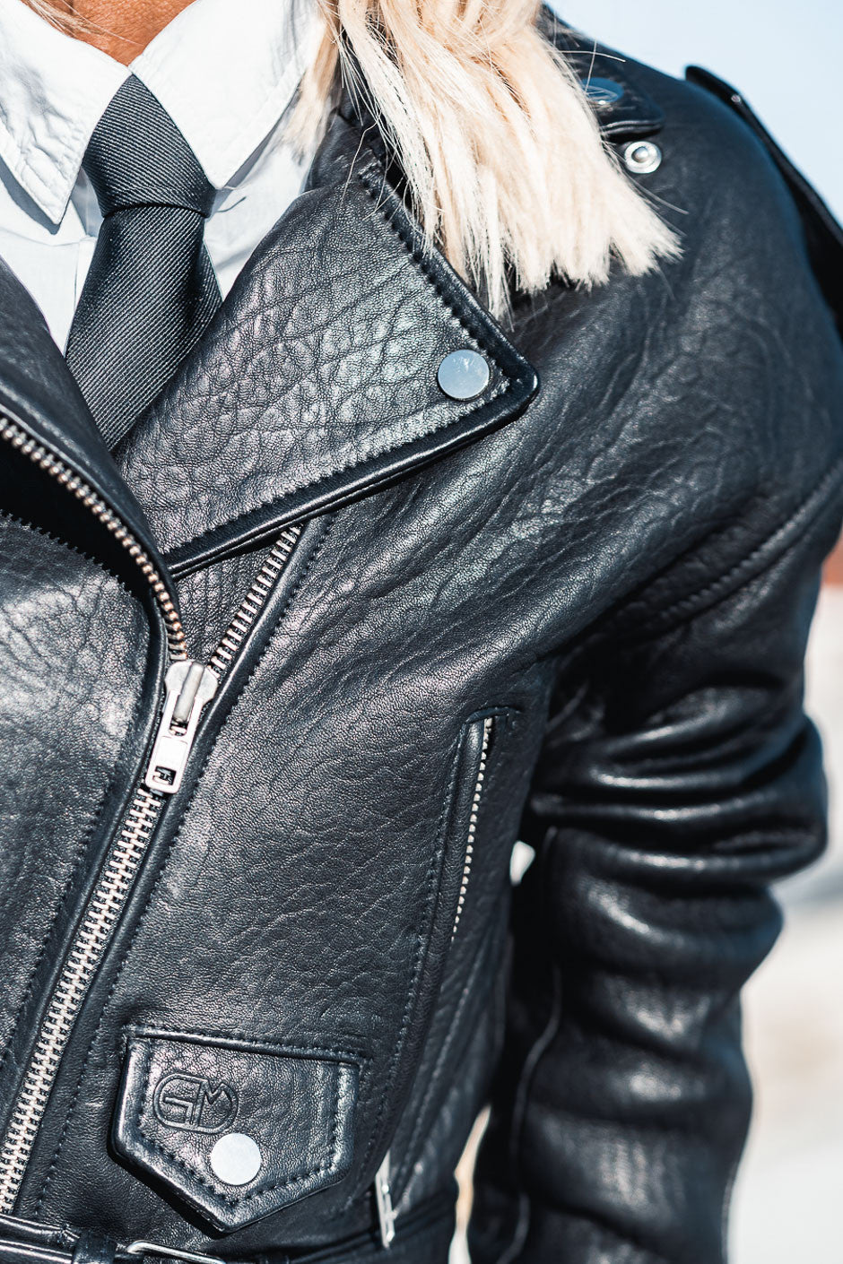 Blouson cuir Grungemama Sergio noir