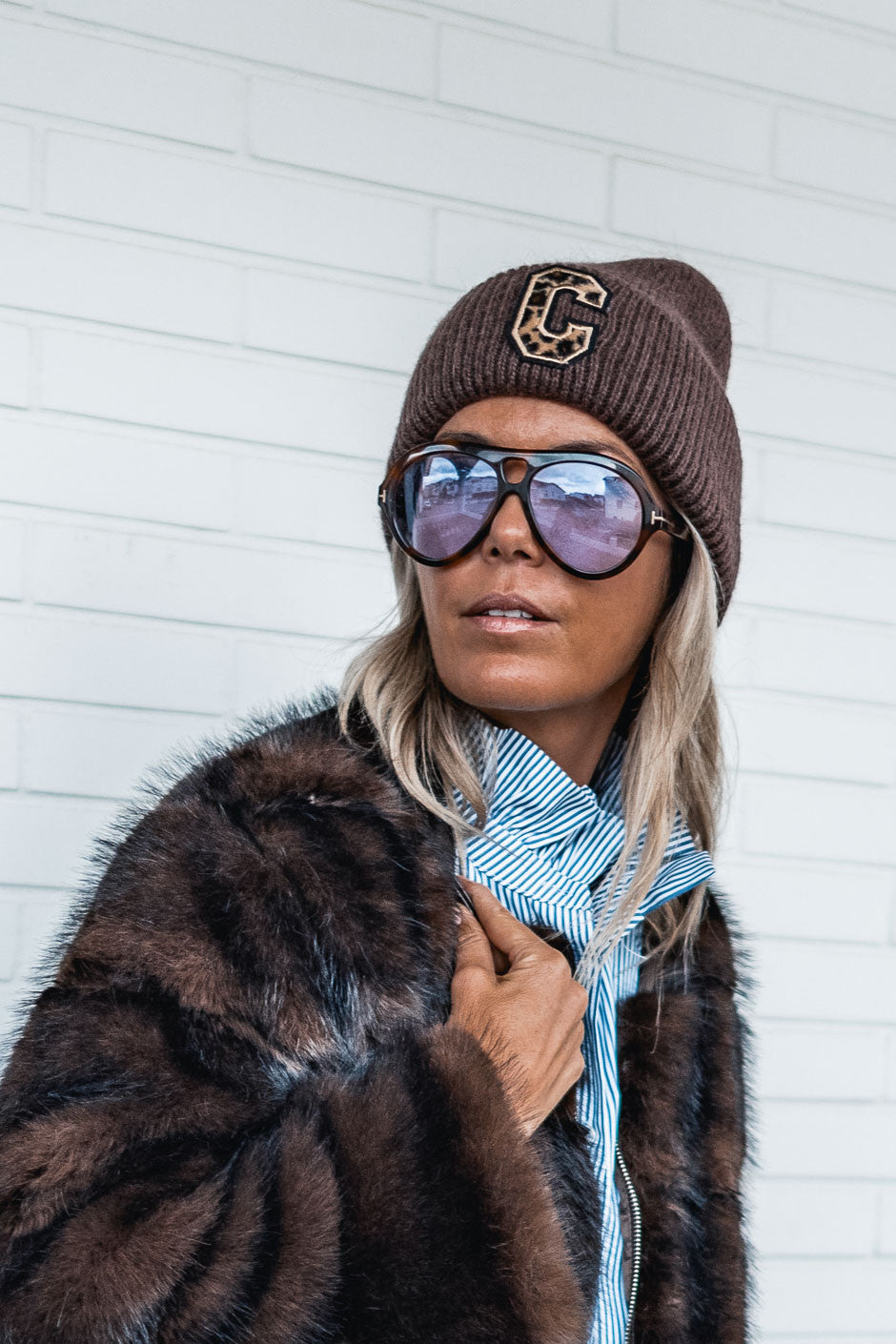 Bonnet C brown leopard