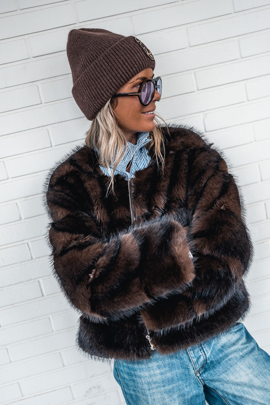 Bonnet C brown leopard