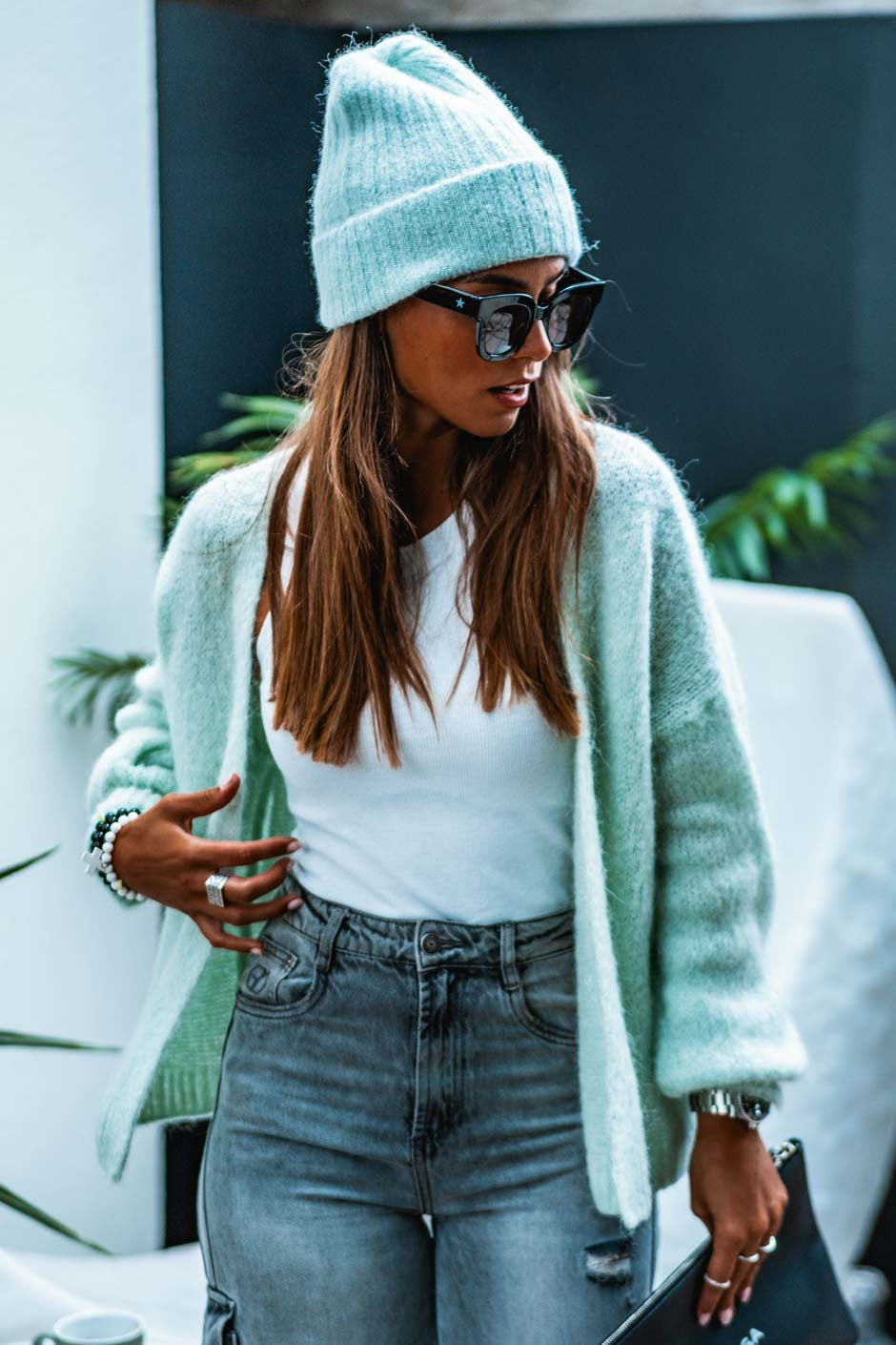 Bonnet Grungemama Lovely vert d'eau