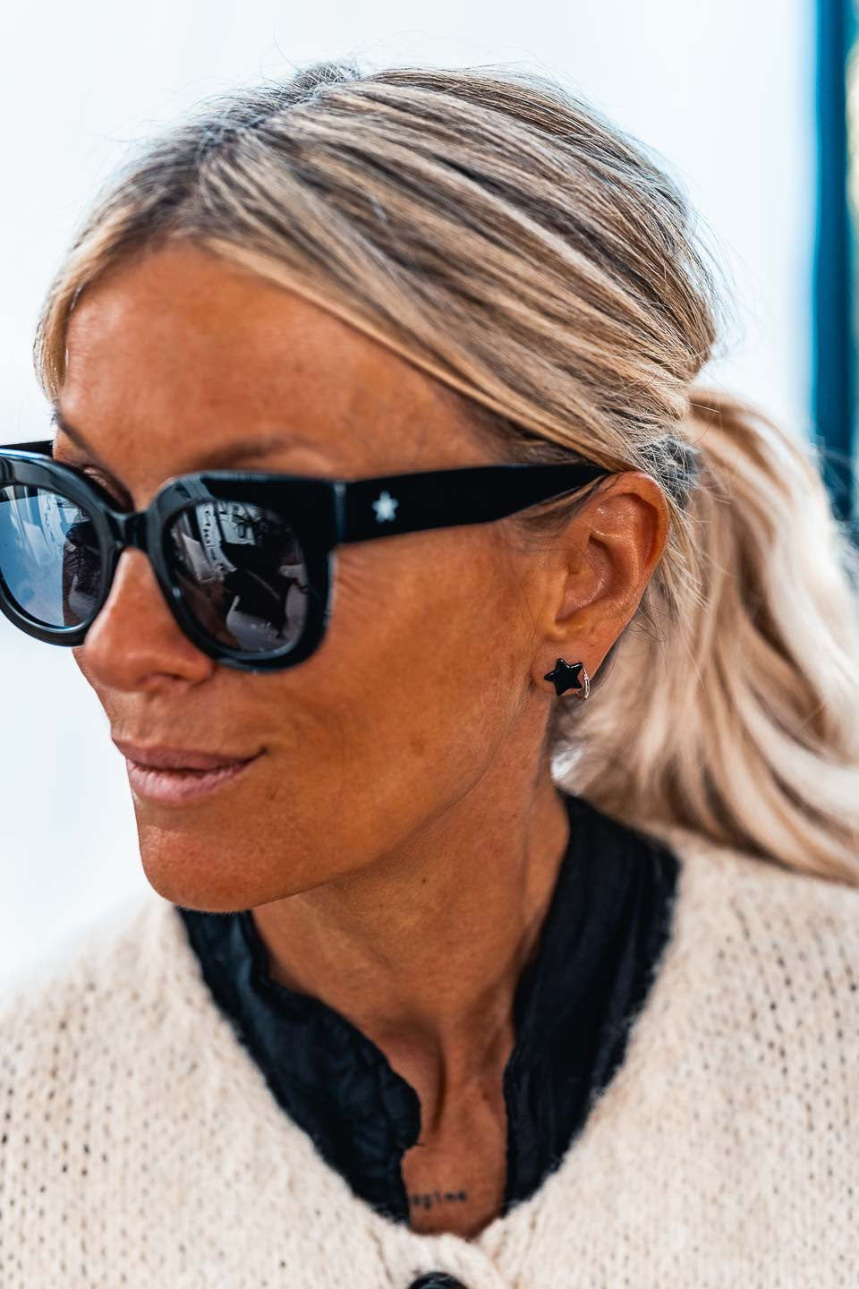 Boucles d'oreilles Dona noires