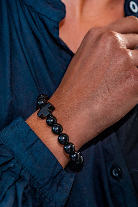 Bracelet Hossegor croix noir