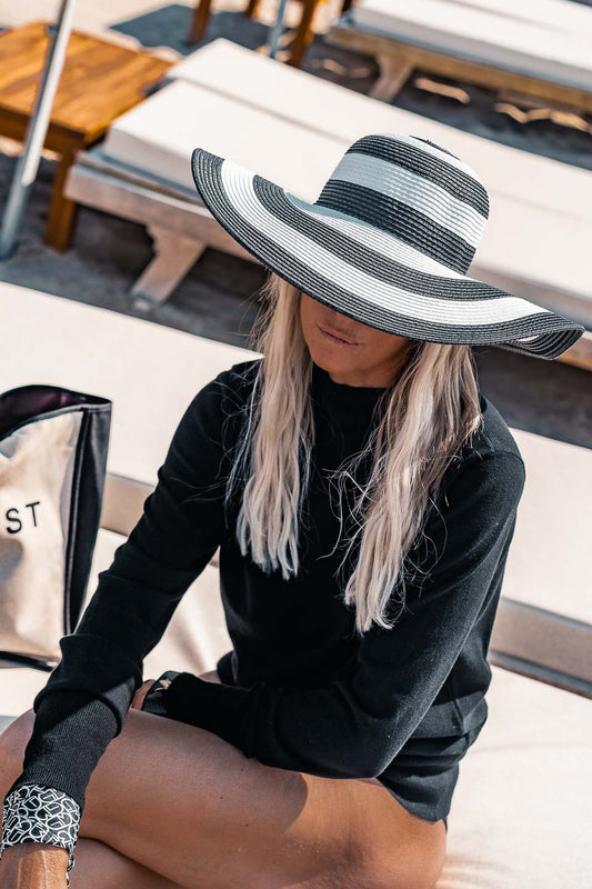 Chapeau Riviera noir/ blanc