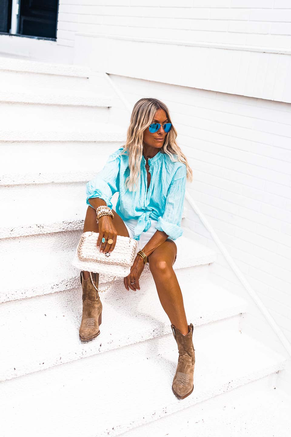 Chemise Celi turquoise