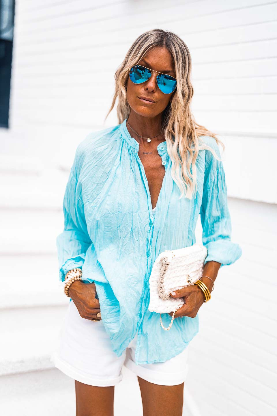 Chemise Celi turquoise