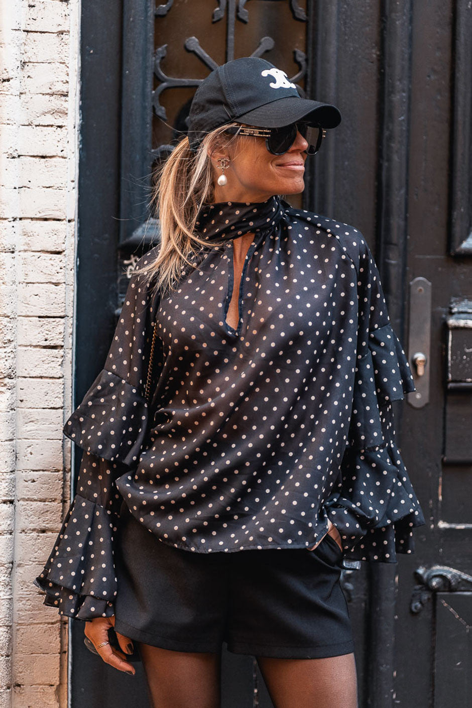 Chemise Donna pois noir