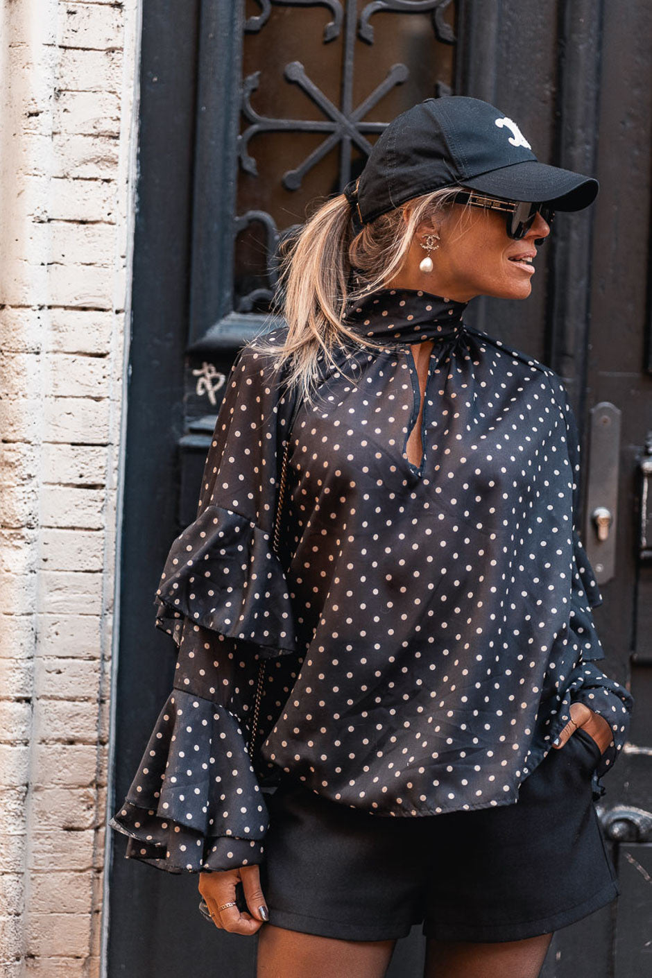 Chemise Donna pois noir