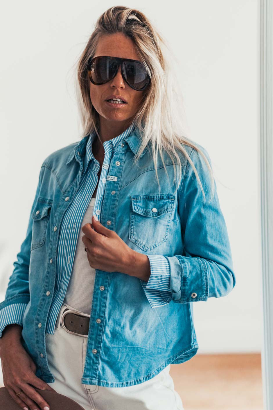 Chemise Grungemama Laxa bleu