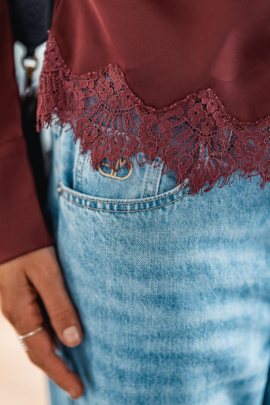 Chemise Grungemama Satiny bordeaux