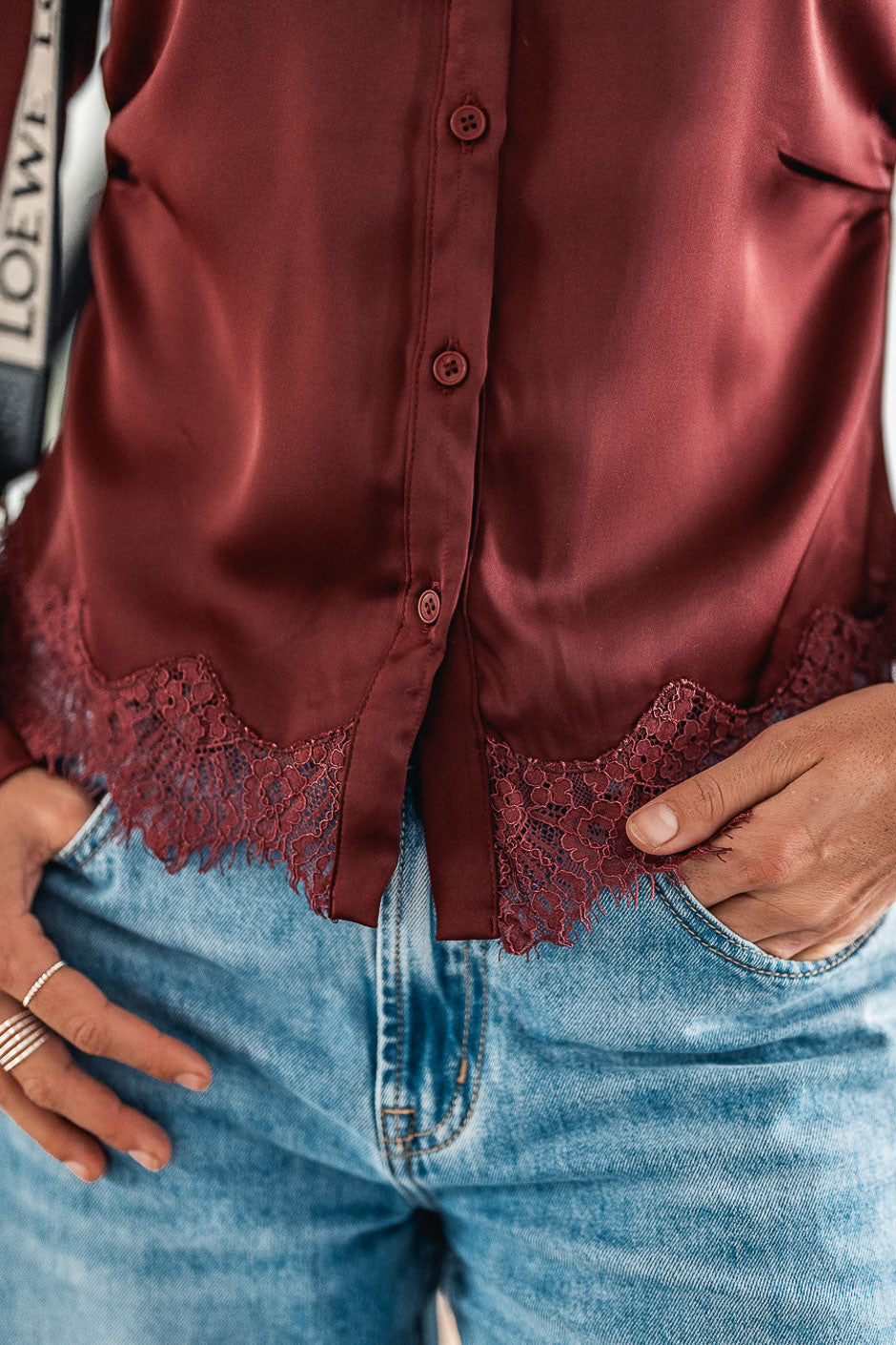 Chemise Grungemama Satiny bordeaux