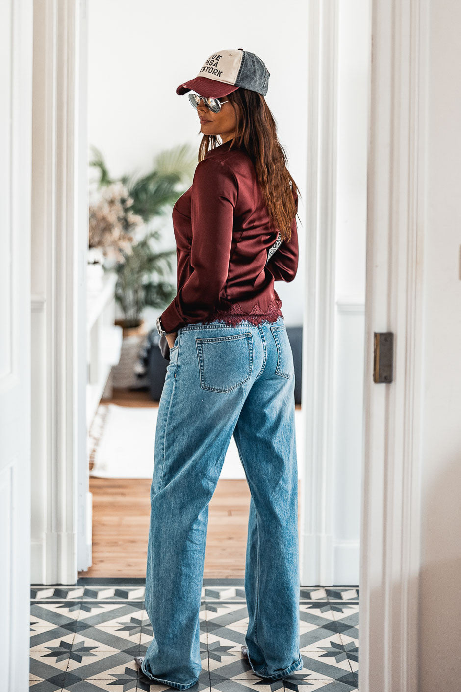 Chemise Grungemama Satiny bordeaux