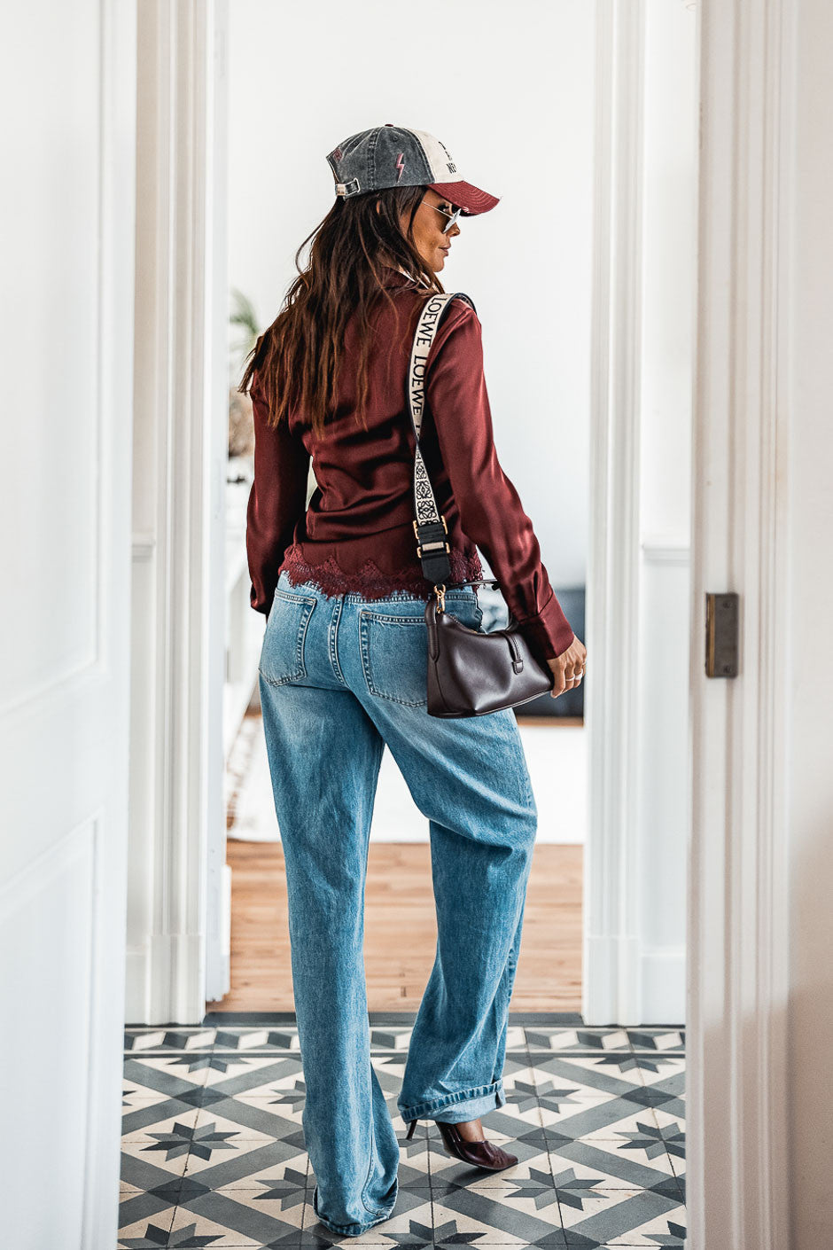 Chemise Grungemama Satiny bordeaux