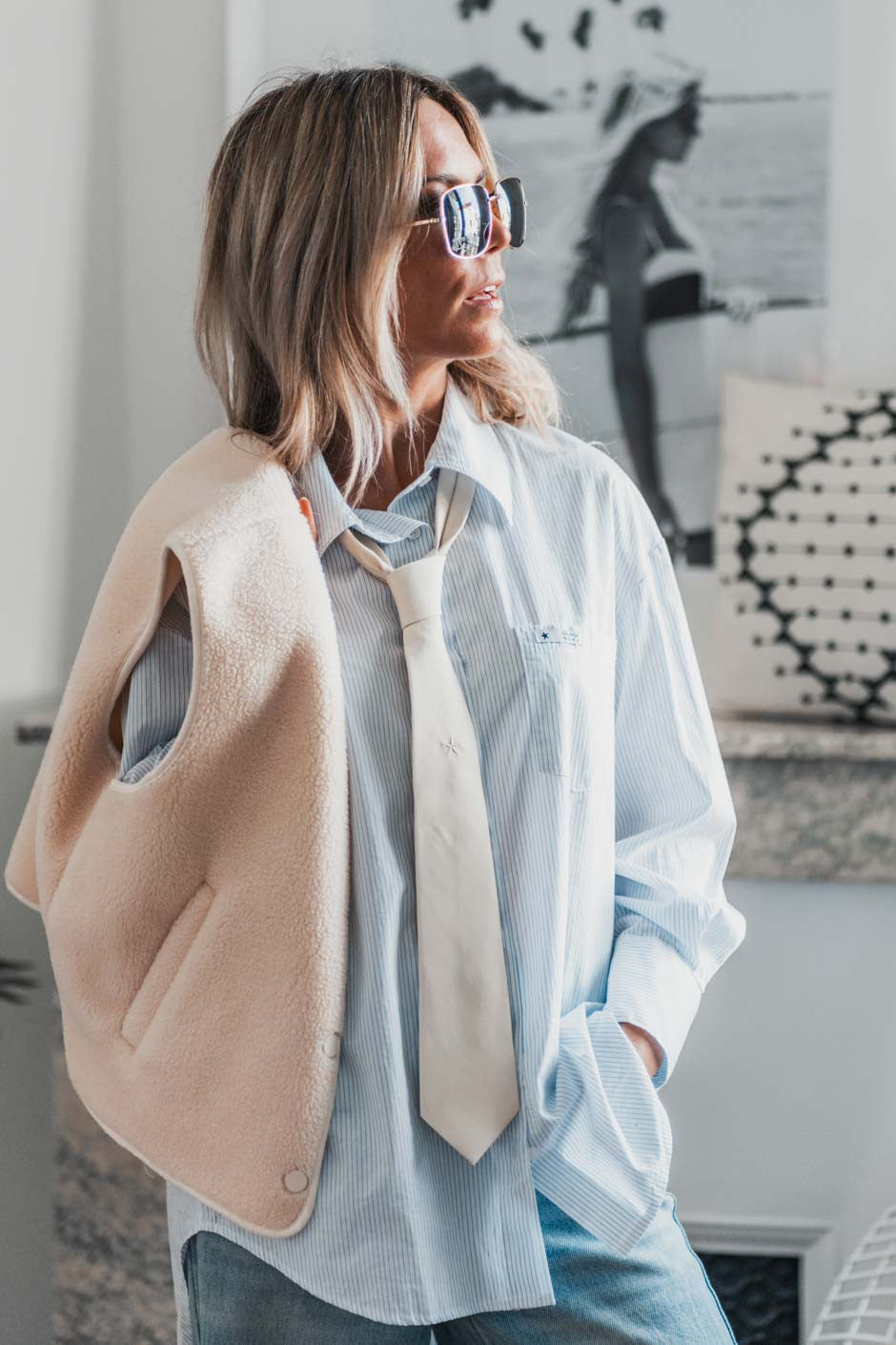 Chemise Grungemama Sunnyla raye bleu