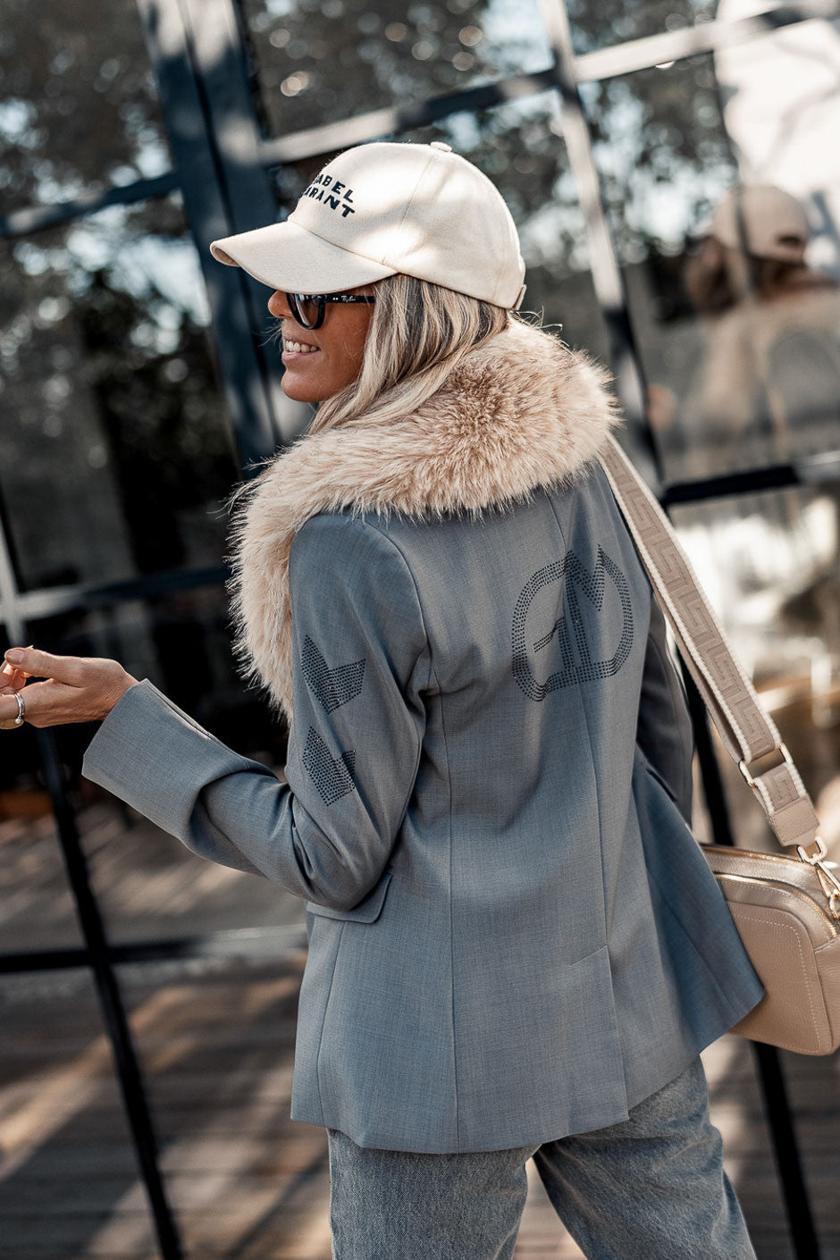 Col fourrure Lia beige