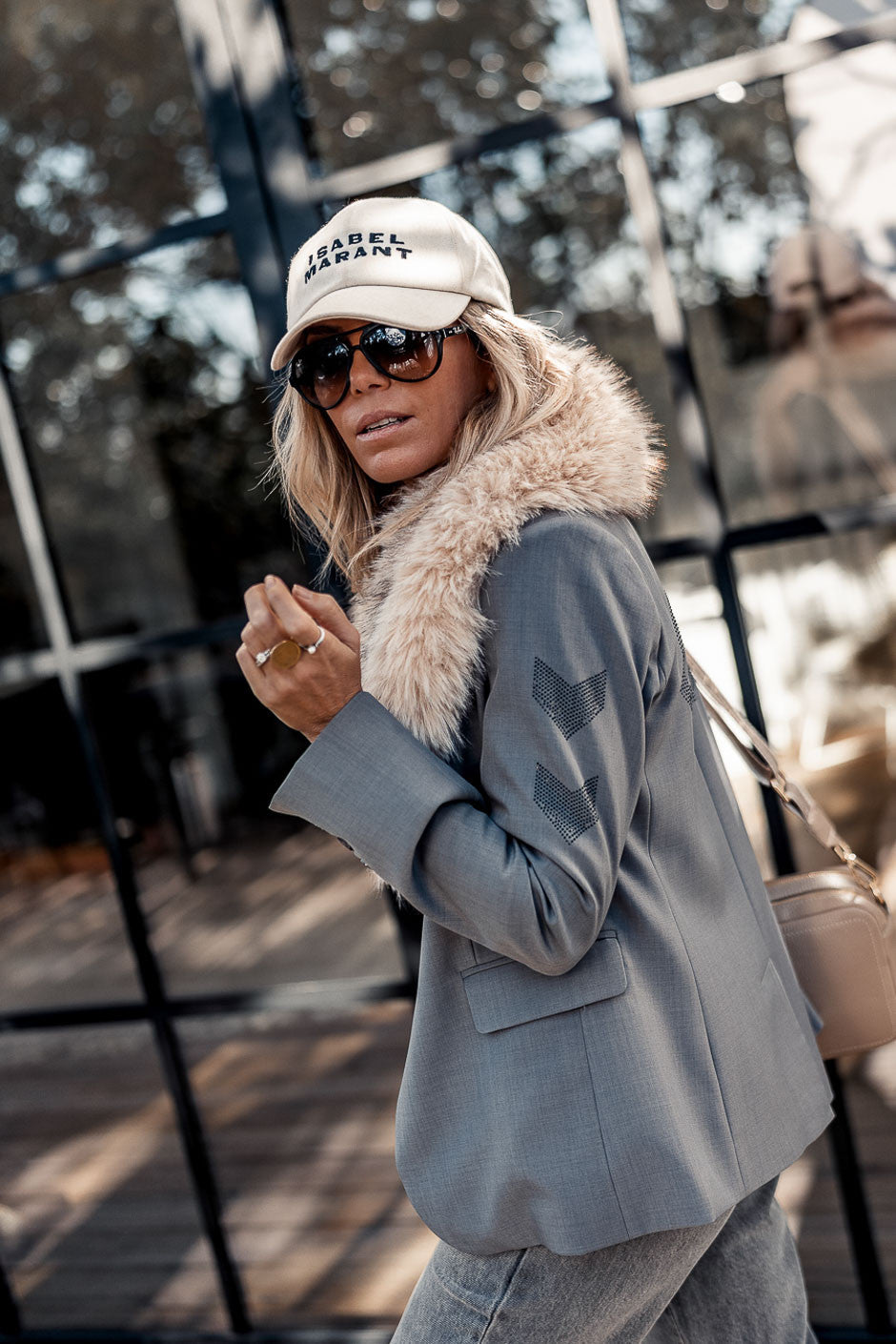 Col fourrure Lia beige