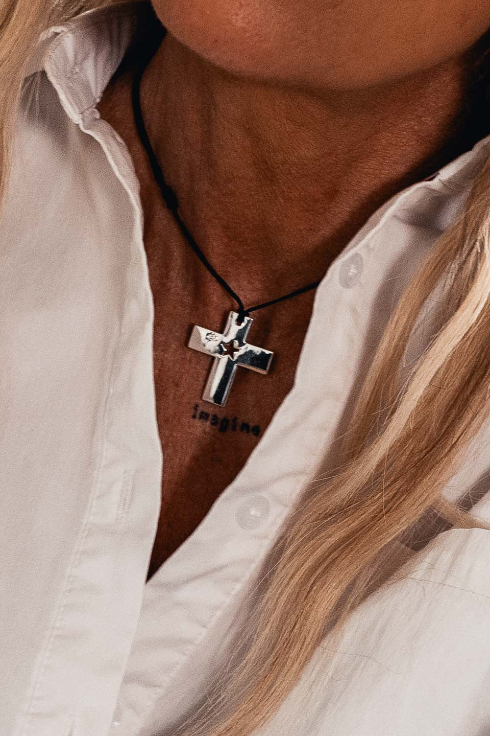 Collier Grungemama Cruz silver