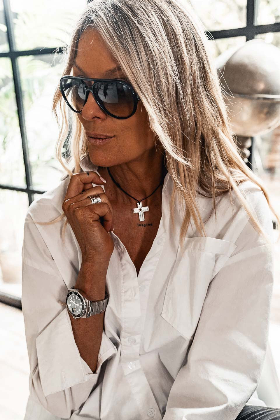 Collier Grungemama Cruz silver