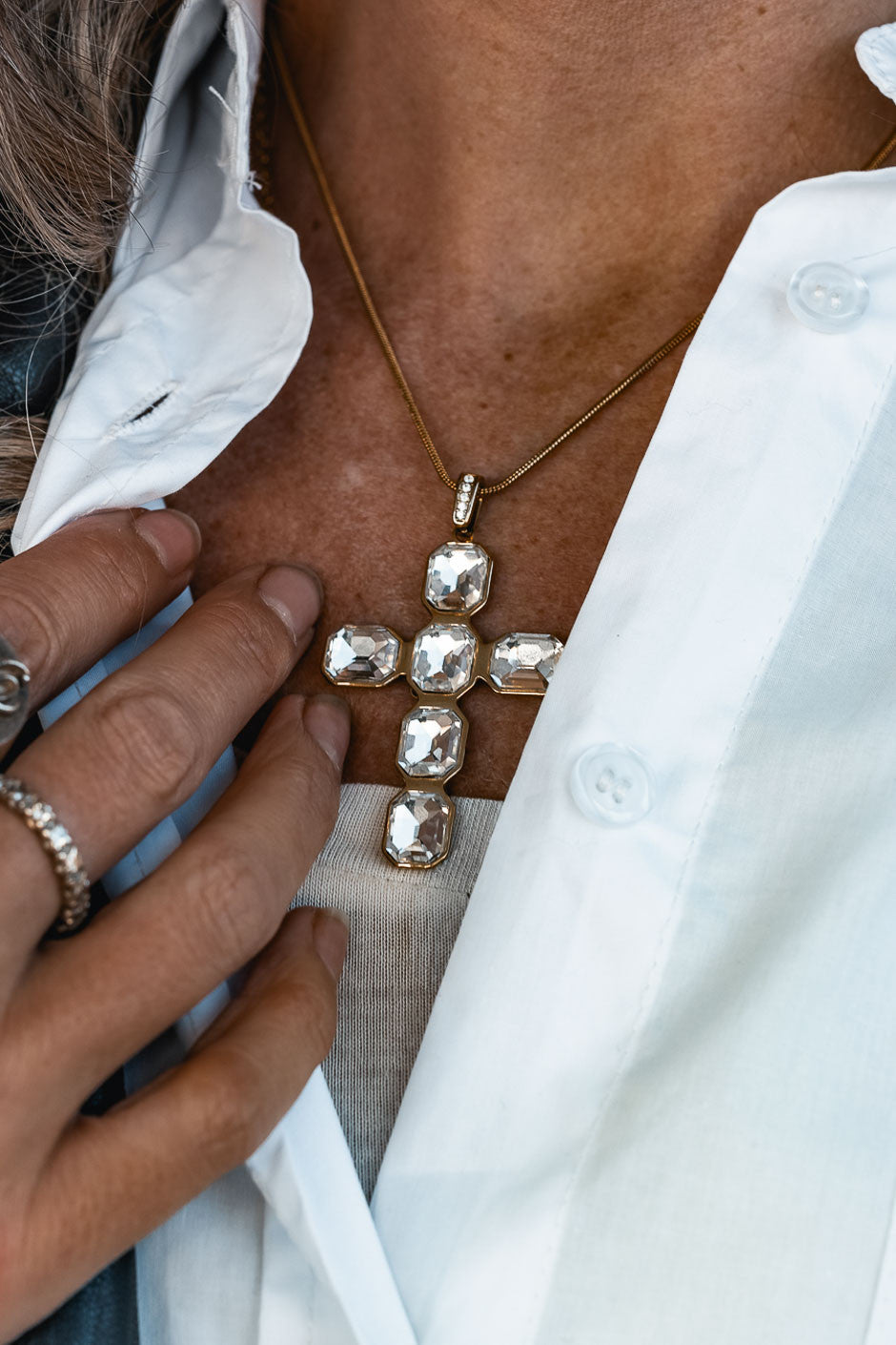 Collier Madone strass