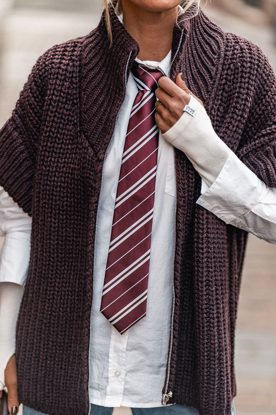 Cravate Grungemama Daddy bordeaux