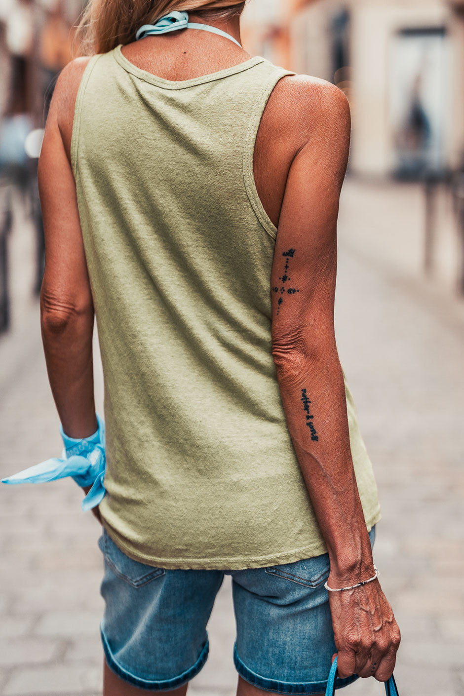 Debardeur Grungemama Debby lin jaune anis