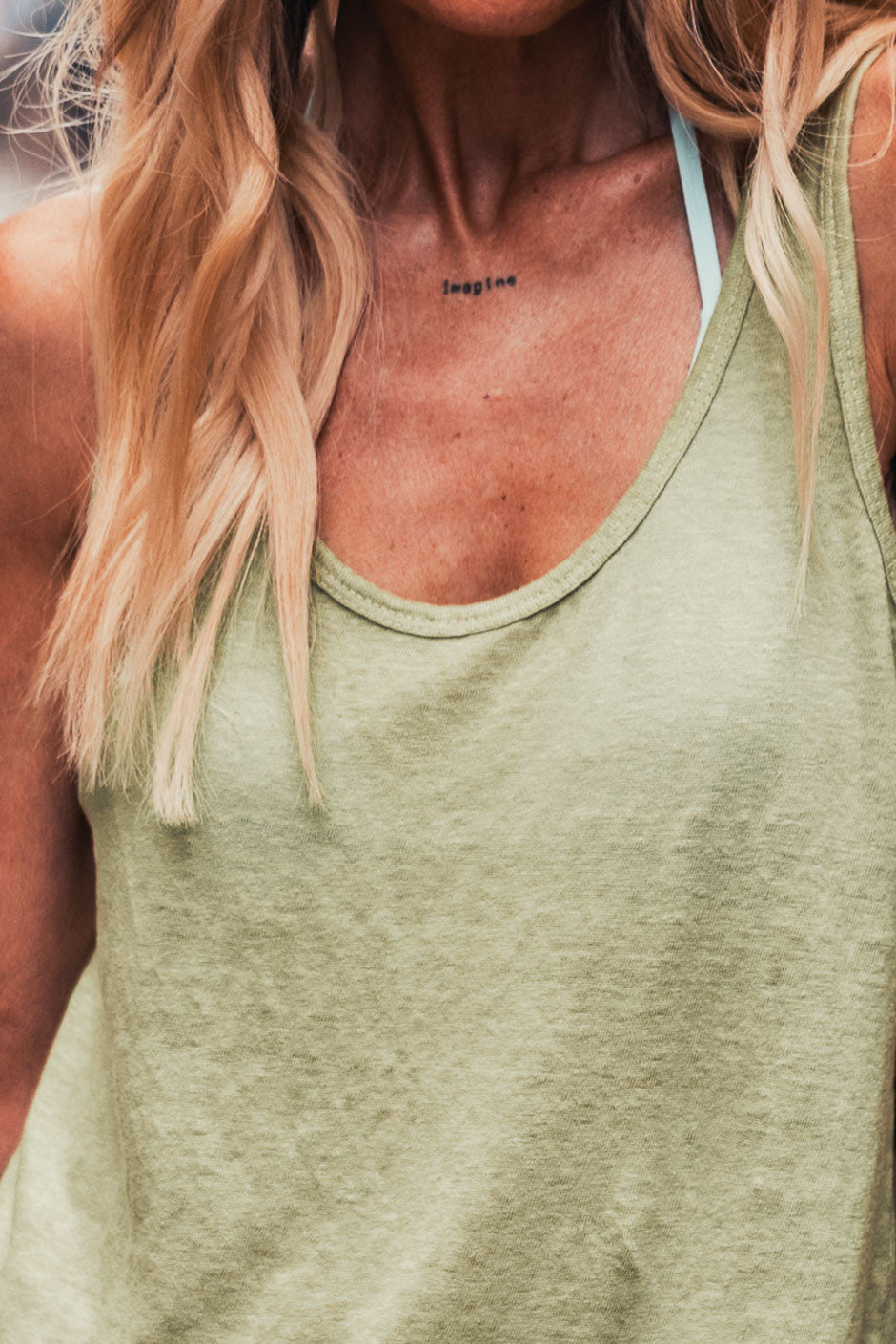 Debardeur Grungemama Debby lin jaune anis