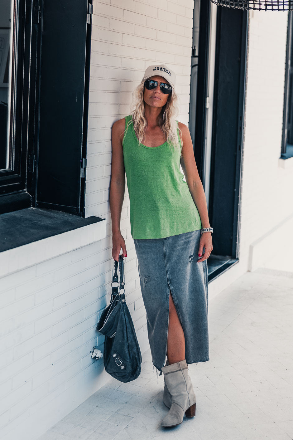 Debardeur Grungemama Debby lin vert