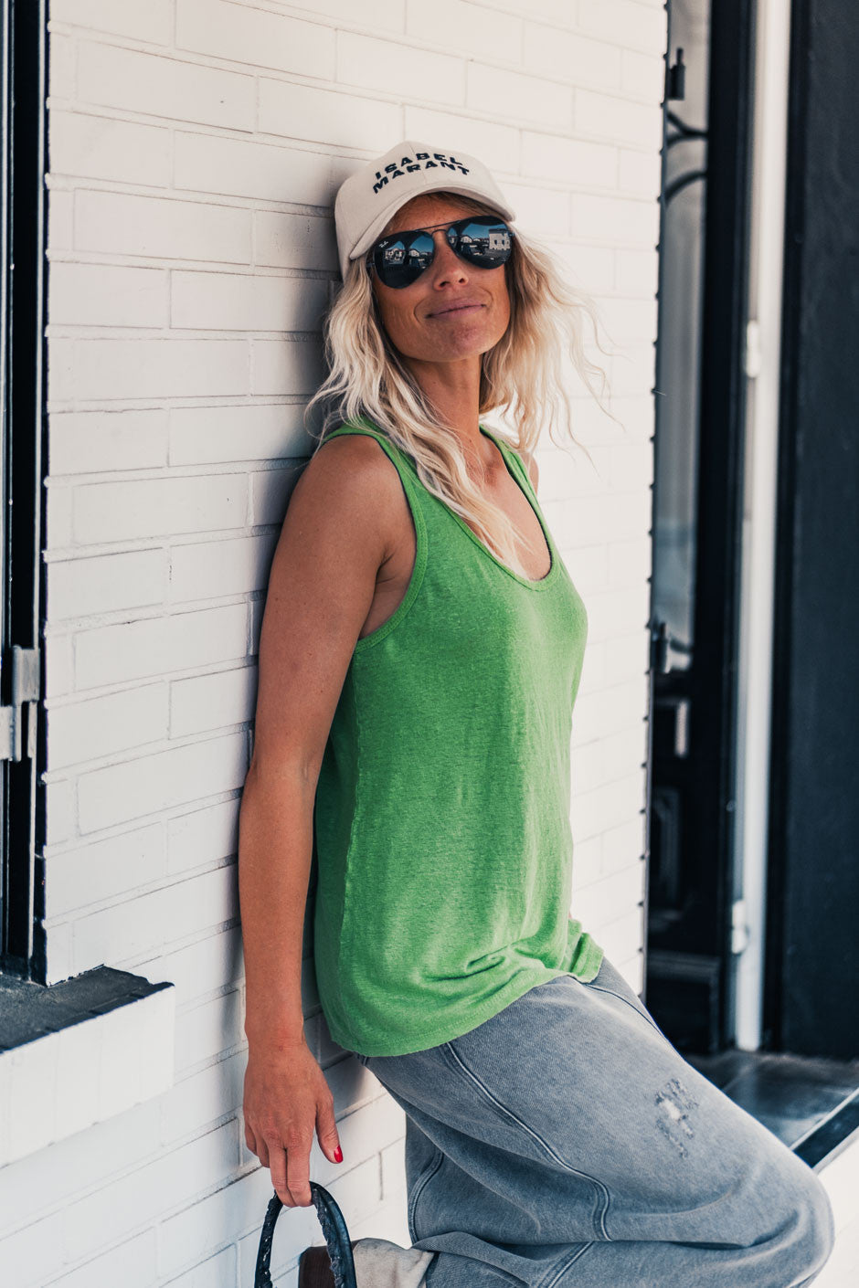 Debardeur Grungemama Debby lin vert