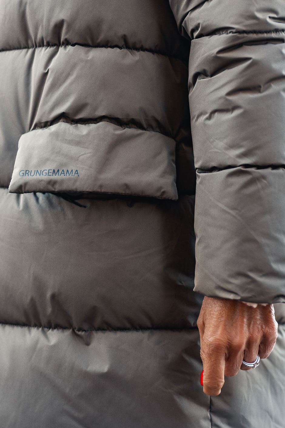 Grungemama Domy down jacket in khaki
