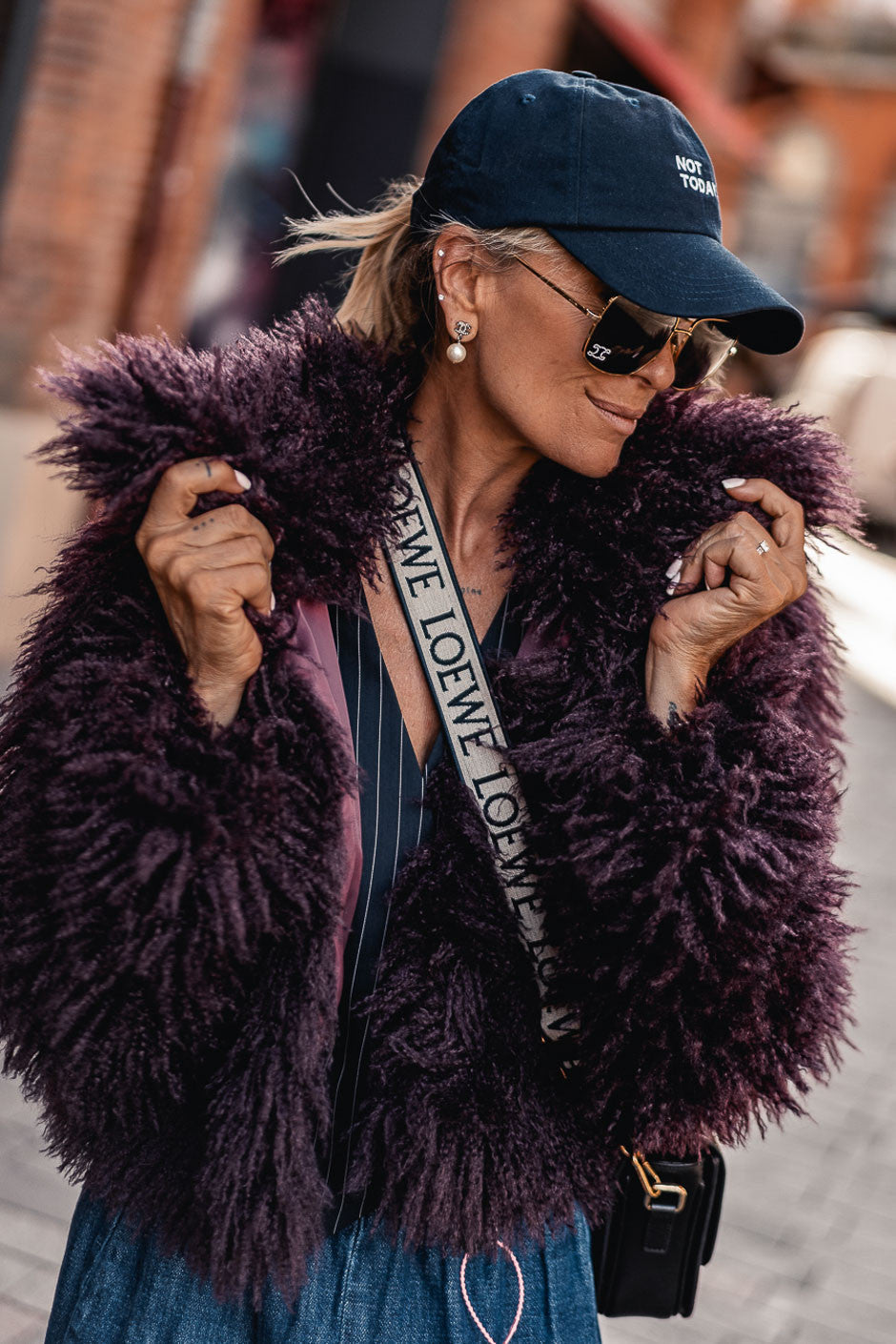 Fourrure Grungemama Angela aubergine