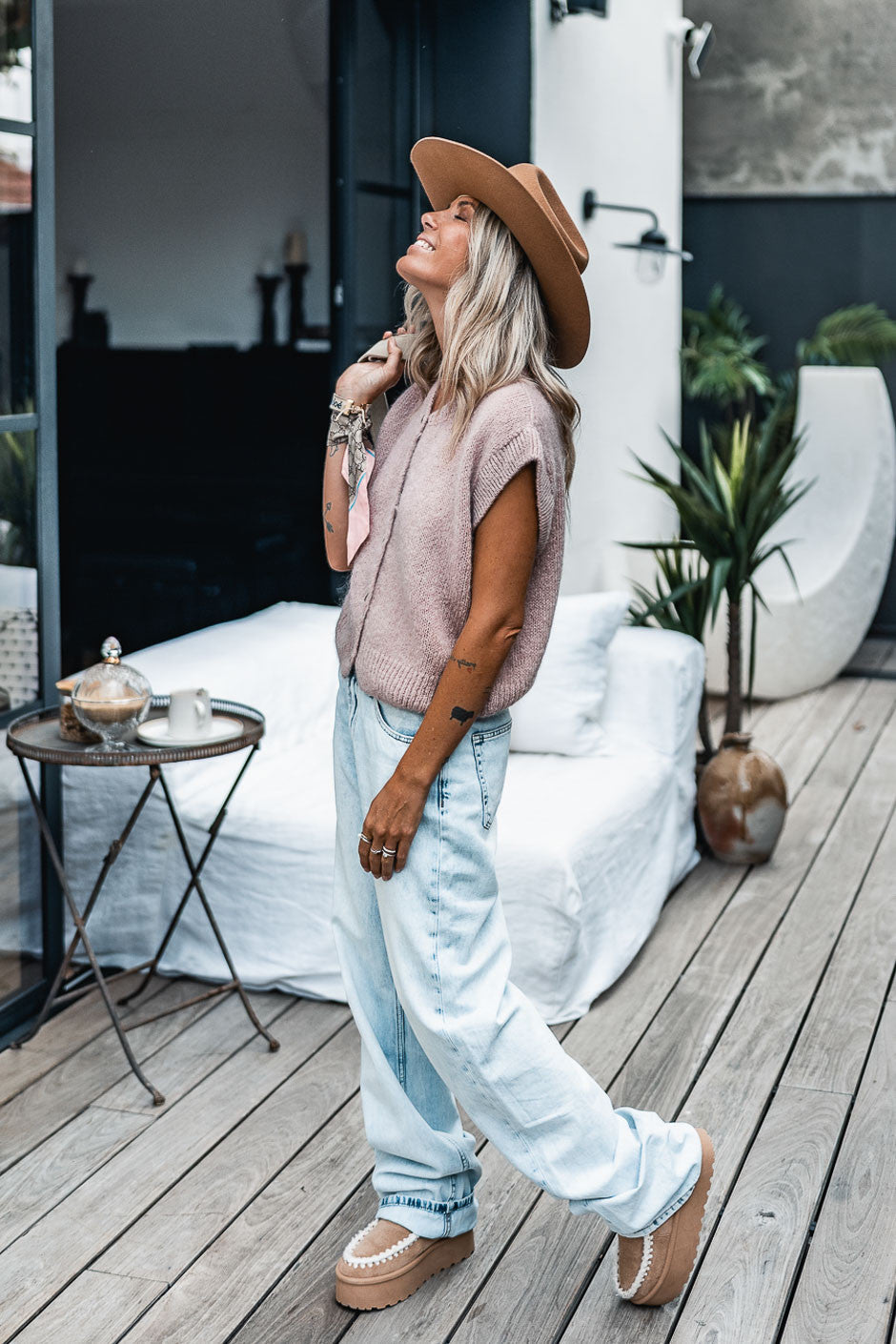 Gilet Grungemama Loanne rose