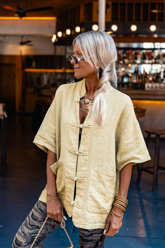 CHEMISE YOA VERT JAUNE