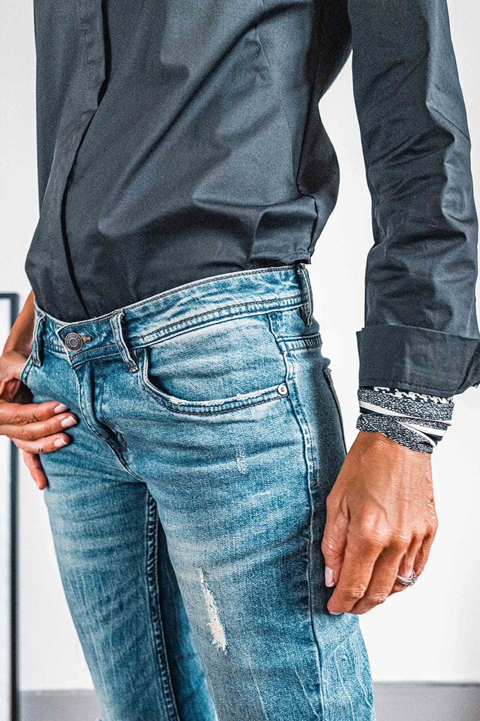 Jeans Grungemama Braxton bleu