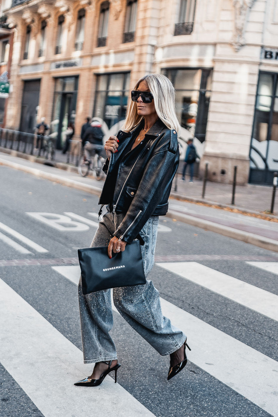 Jeans Grungemama Diamond gris