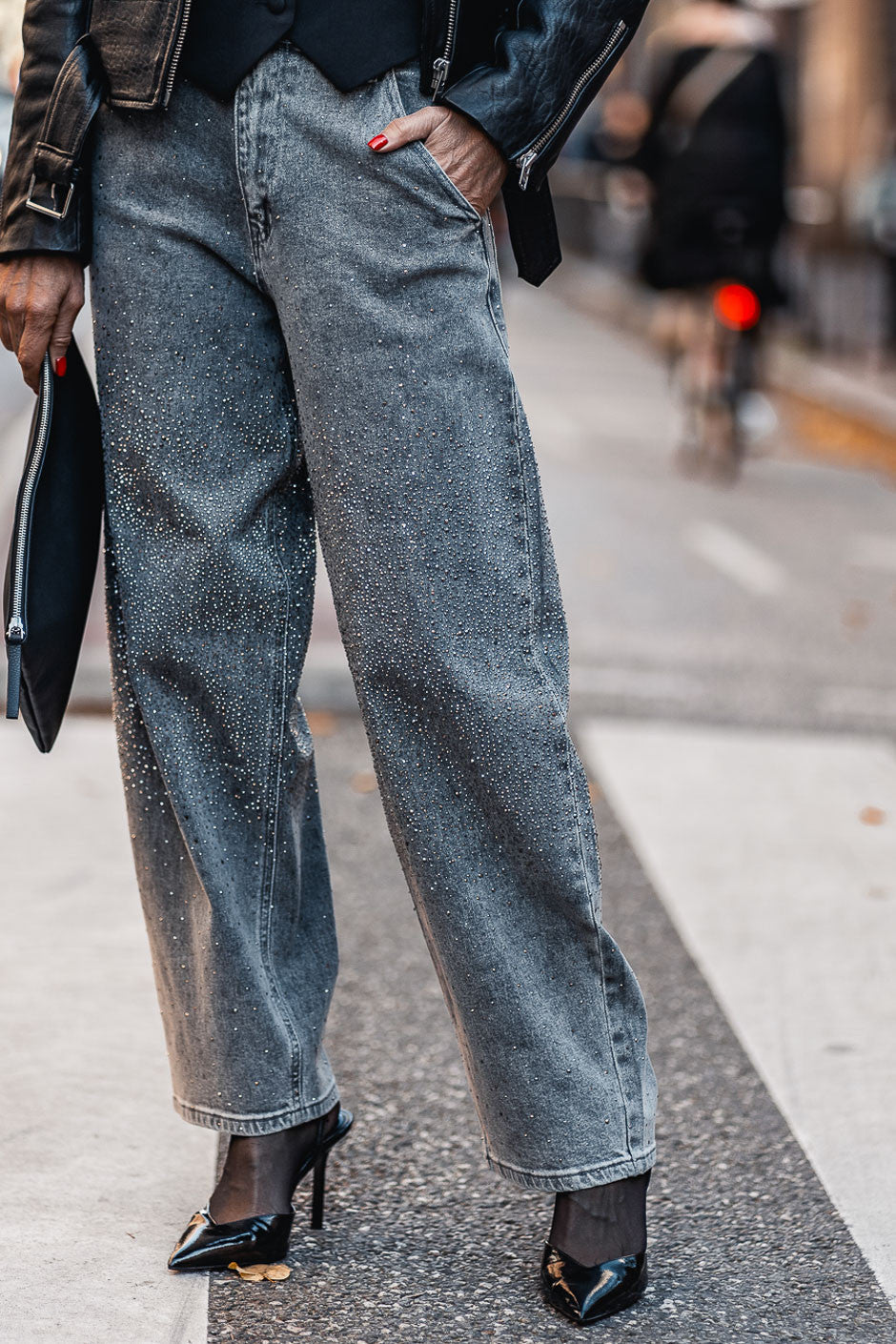 Jeans Grungemama Diamond gris