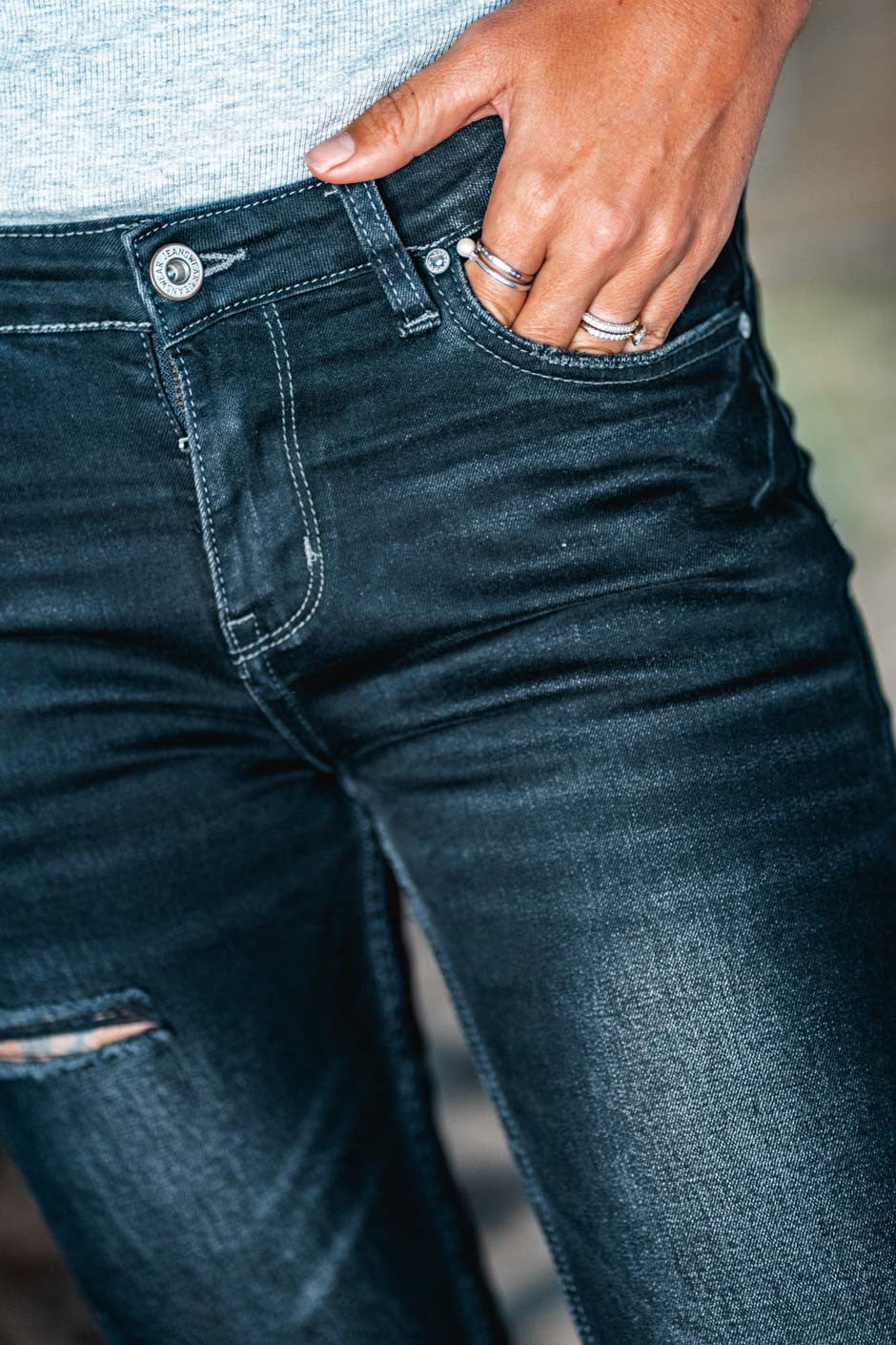 Jeans Grungemama Hole anthracite