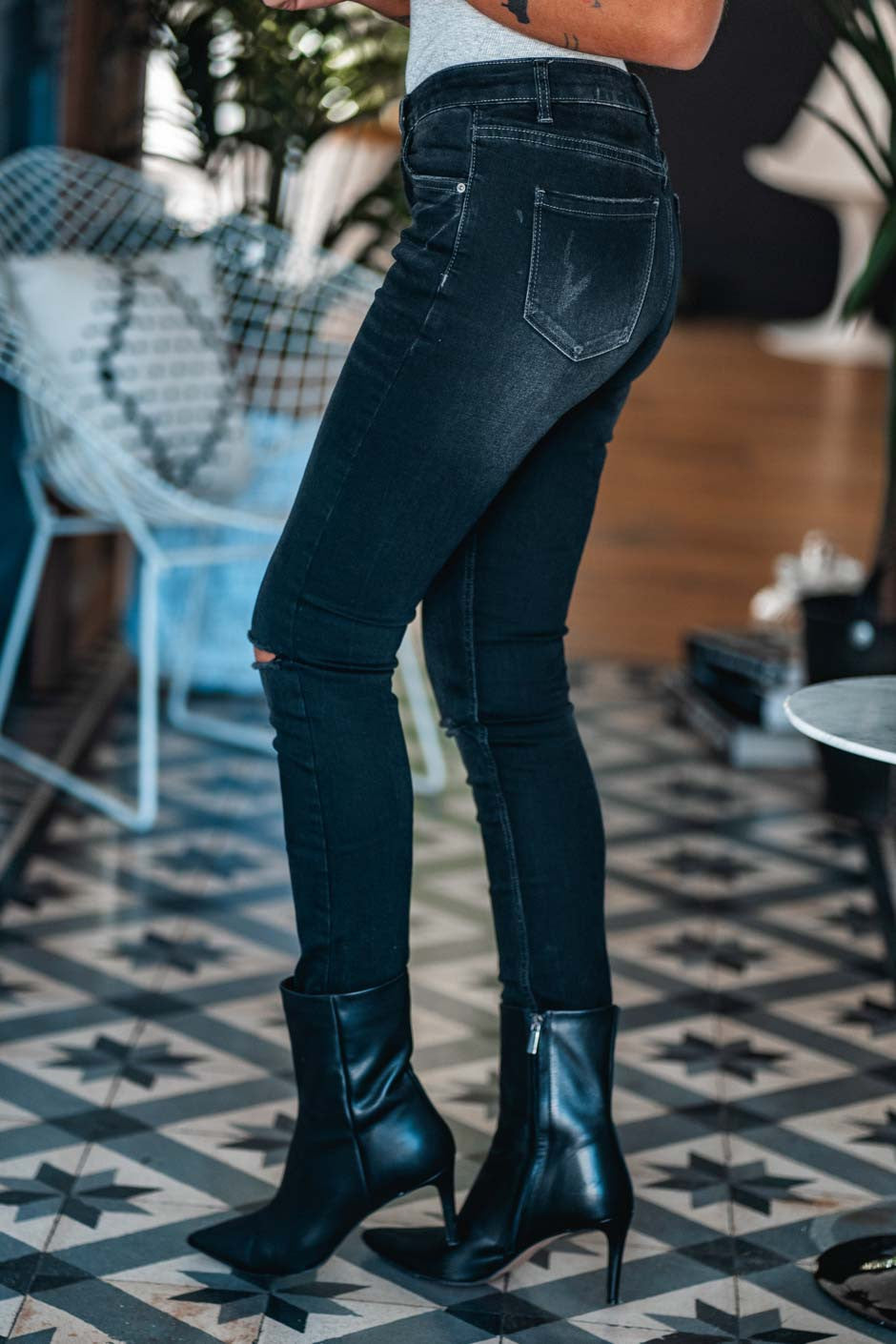 Jeans Grungemama Hole anthracite