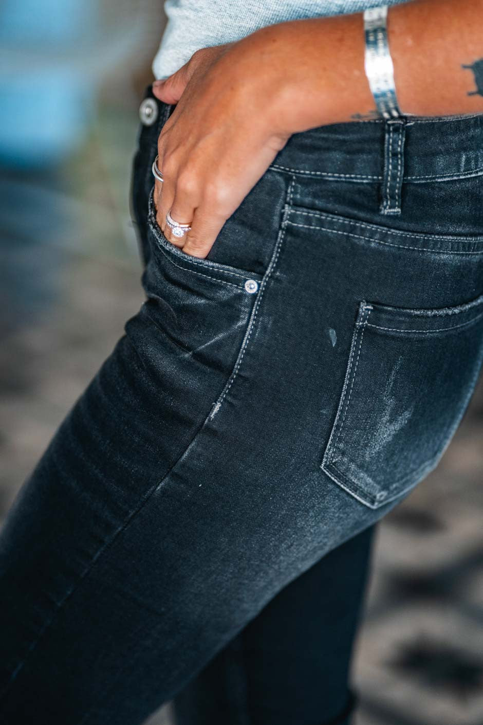 Jeans Grungemama Hole anthracite