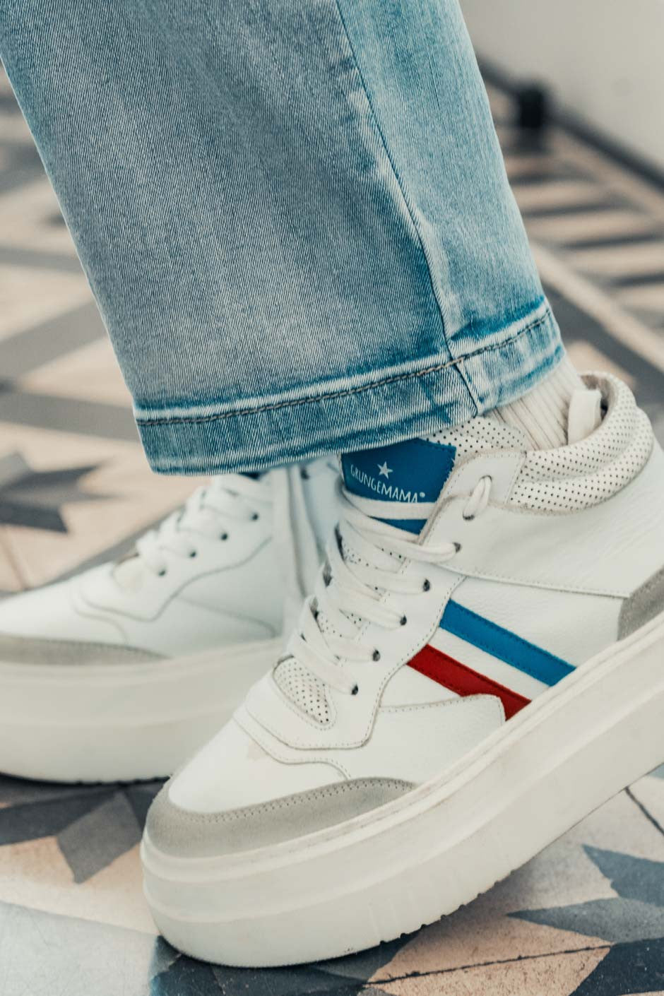 Jeans Grungemama Omiza bleu