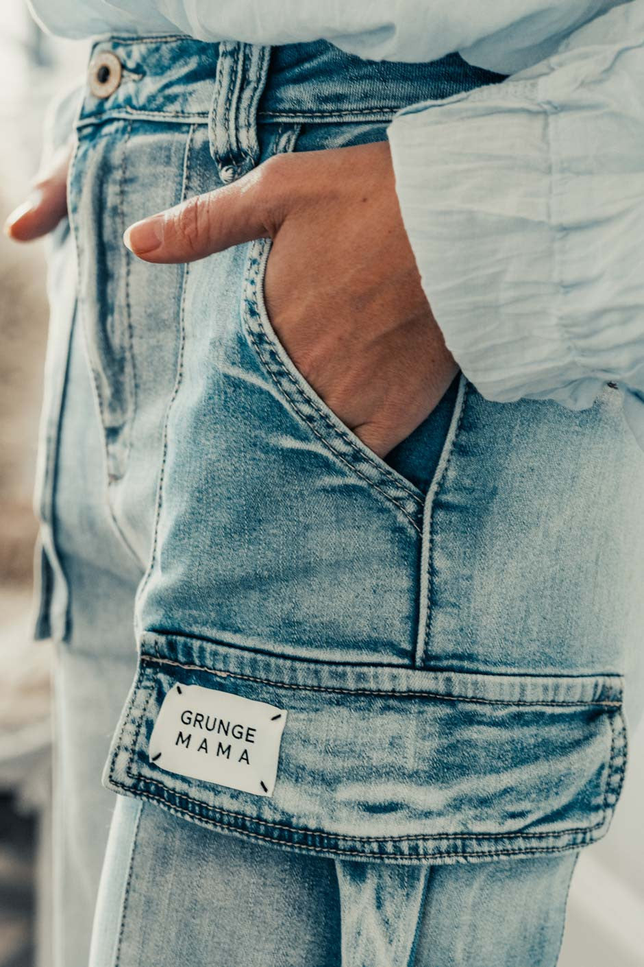 Jeans Grungemama Omiza bleu
