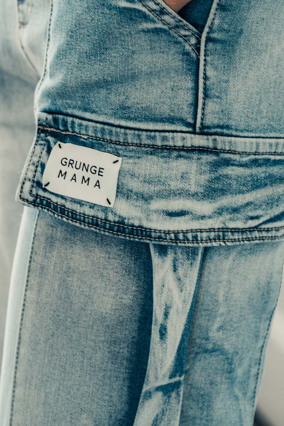 Jeans Grungemama Omiza bleu