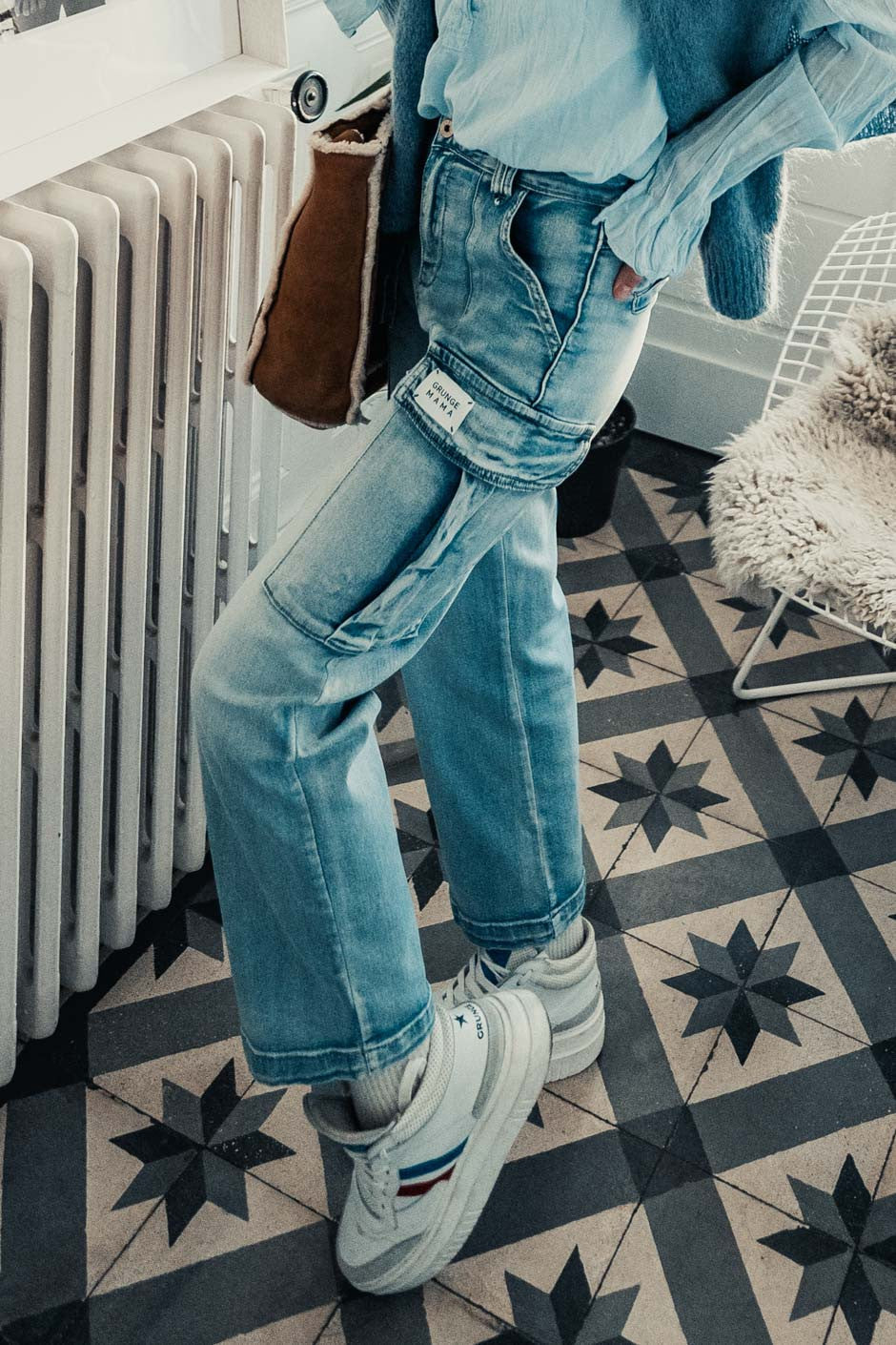 Jeans Grungemama Omiza bleu